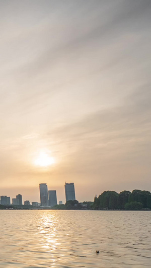 玄武湖夕阳延时4A景点21秒视频