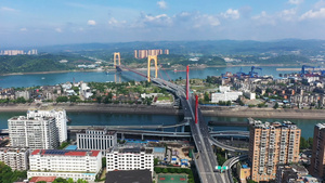 4K航拍中国长江大桥128秒视频