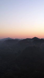 航拍山间云雾清晨日出自然风景视频