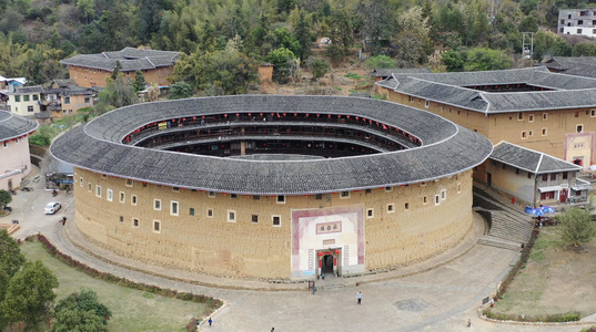 福建永定土楼高北土楼群承启楼视频