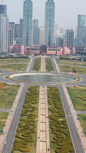 大连星海广场航拍视频城市风光35秒视频