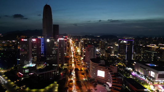 航拍台州城市夜景 视频