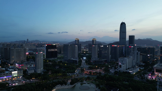 航拍台州城市夜景 视频