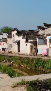 航拍5A级景点安徽查济古村落视频历史建筑视频