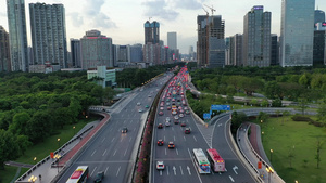 4K广州珠江新城公路航拍44秒视频