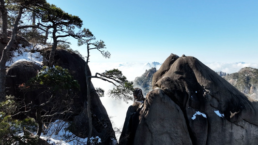 三清山风景区冬季雪景风光航拍合集视频