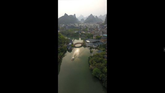 竖拍竖屏桂林风景桂林旅游航拍木龙湖公园视频