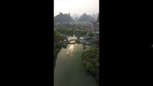 竖拍竖屏桂林风景桂林旅游航拍木龙湖公园14秒视频