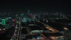 4k广州琶洲夜景51秒视频