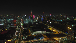 4k广州琶洲夜景49秒视频