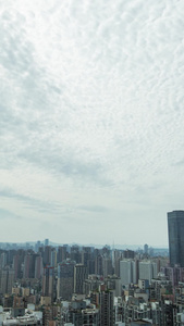重庆城市中心蓝天白云延迟拍摄城市延迟视频
