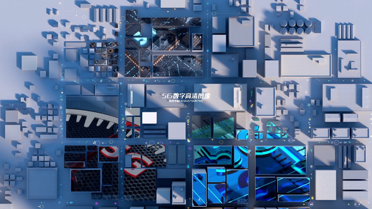 E3D沙漠城市科技5G企业宣传LOGO片头AE模版视频