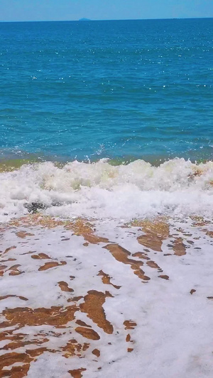 夏日海浪沙滩自然风景视频带环境音海浪声16秒视频