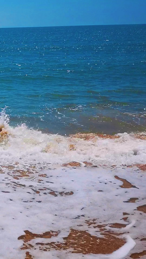 夏日海浪沙滩自然风景视频带环境音海浪声16秒视频