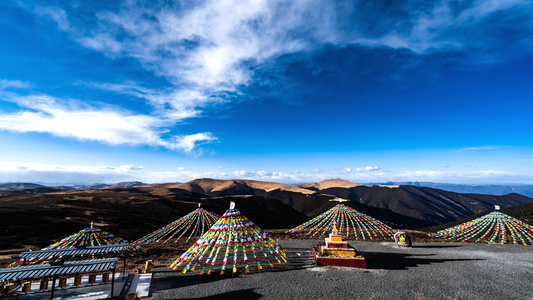 8K西藏尼玛贡神山观景台延时视频