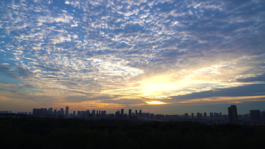 南京城市建筑日出延时视频