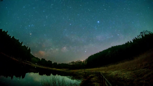 山脉星空银河流星延时视频