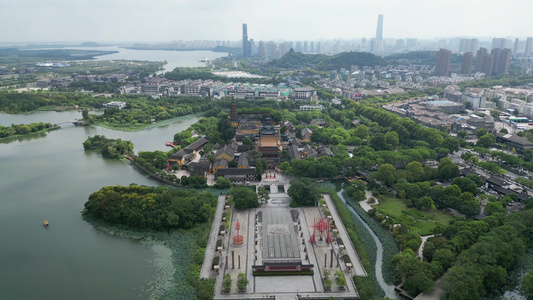 江苏镇江金山寺景区航拍视频