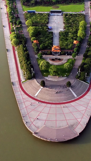 航拍橘子洲景区风光著名景点28秒视频
