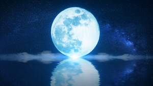 梦幻浪漫海上月亮4K10秒视频