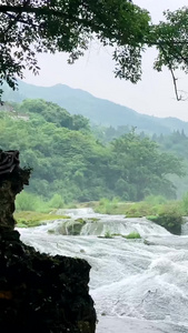 5A景区贵州黄果树风景区银链坠潭瀑布移动视频创意意境视频