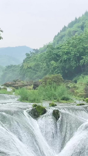 5A景区贵州黄果树风景区银链坠潭瀑布移动视频黄果树瀑布67秒视频