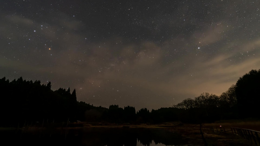 山脉星空银河流星延时视频