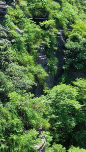 航拍近看大山峭壁穿越峡谷视角优美的自然风景近看峭壁视频