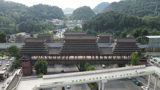 贵州少数民族风雨桥航拍视频