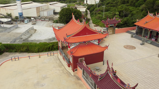 古寺 庙宇 观音像 航拍视频