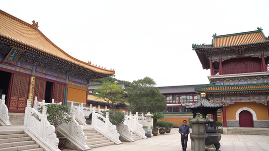 浙江舟山普陀山宝陀讲寺景点4K风景视频视频