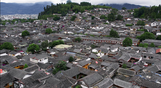 云南木府丽江古城大研古城旅游圣地航拍视频