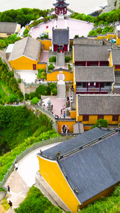 5A风景区普陀山梵音洞寺庙特写航拍合集浙江旅游视频