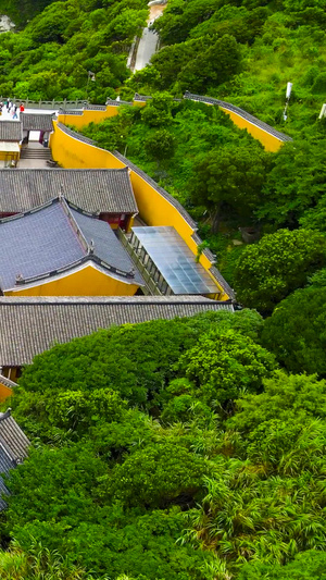 5A风景区普陀山梵音洞寺庙特写航拍合集浙江旅游100秒视频