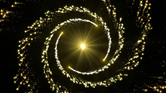 金色粒子大气拖尾旋转动态视频元素视频