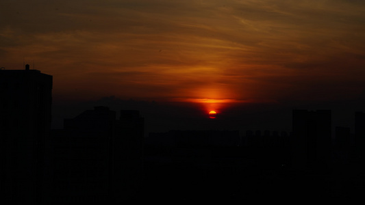 4K延时城市日落夕阳视频