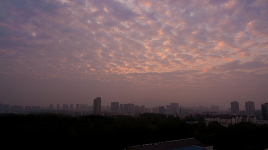南京城市建筑日出延时视频