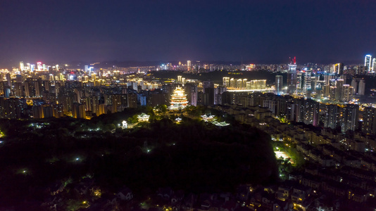 重庆鸿恩寺夜景航拍延时视频