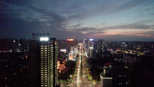 湖南省衡阳市夜景航拍视频