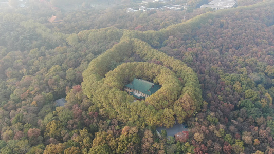 航拍南京钟山5A景区美龄宫视频