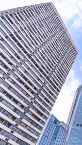 青岛城市商务高楼延时大楼城市素材视频