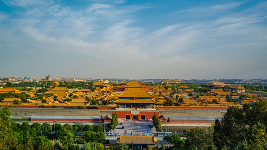 8k延时中国首都北京故宫博物馆建筑霞光素材[慢动作]视频