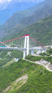 航拍云南金沙江大桥中国基建云南大桥视频
