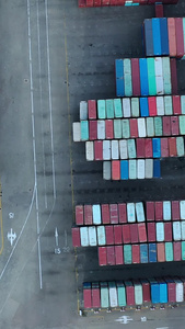 垂直航拍码头港口集装箱视频素材集装箱码头视频