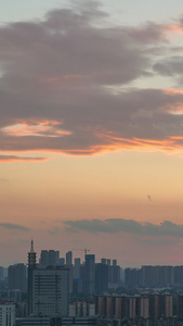 延时摄影城市天际线晚霞落日夕阳天空自然风光素材夕阳素材视频