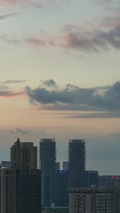 延时摄影城市天际线晚霞落日夕阳天空自然风光素材晚霞素材视频