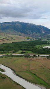 航拍5A喀拉峻景区阔克苏大峡谷景观区九曲十八弯视频大自然视频