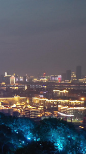航拍城市风光武汉地标夜景黄鹤楼古建筑灯光素材城市素材视频