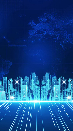 蓝色科技智慧城市背景视频发布会20秒视频