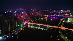 4K实拍广西南宁漓江城市夜景灯光24秒视频